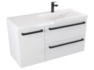 Szafki łazienkowe - Szafka Wisząca Z Umywalką ATH 90 cm D Prawa - Biały Mat - Uchwyty Czarne Matowe - miniaturka - grafika 1