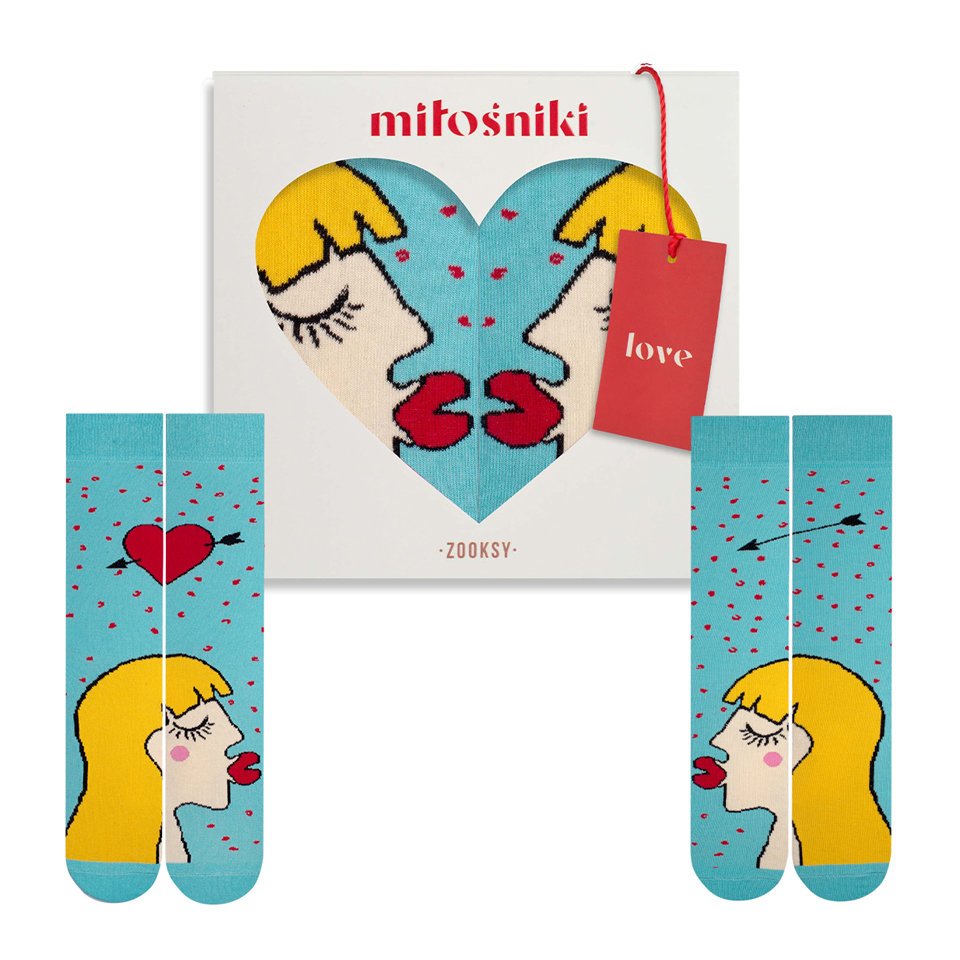 Skarpetki dla zakochanych (2x blondynki) r.36-40 + pudełko