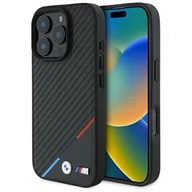 Etui i futerały do telefonów - BMW BMHMP16X23PUDTK iPhone 16 Pro Max 6.9" czarny/black hardcase M Carbon Tricolor Line MagSafe - miniaturka - grafika 1
