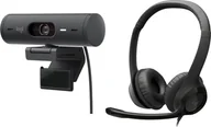 Kamery internetowe - Kamera internetowa Logitech Brio 500 Graphite 960-001422 + H390 981-000406 - miniaturka - grafika 1