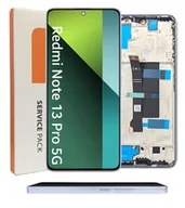 Części serwisowe do telefonów - ORYGINAŁ WYŚWIETLACZ EKRAN LCD DO XIAOMI REDMI NOTE 13 PRO 5G RAMKA FIOLET - miniaturka - grafika 1