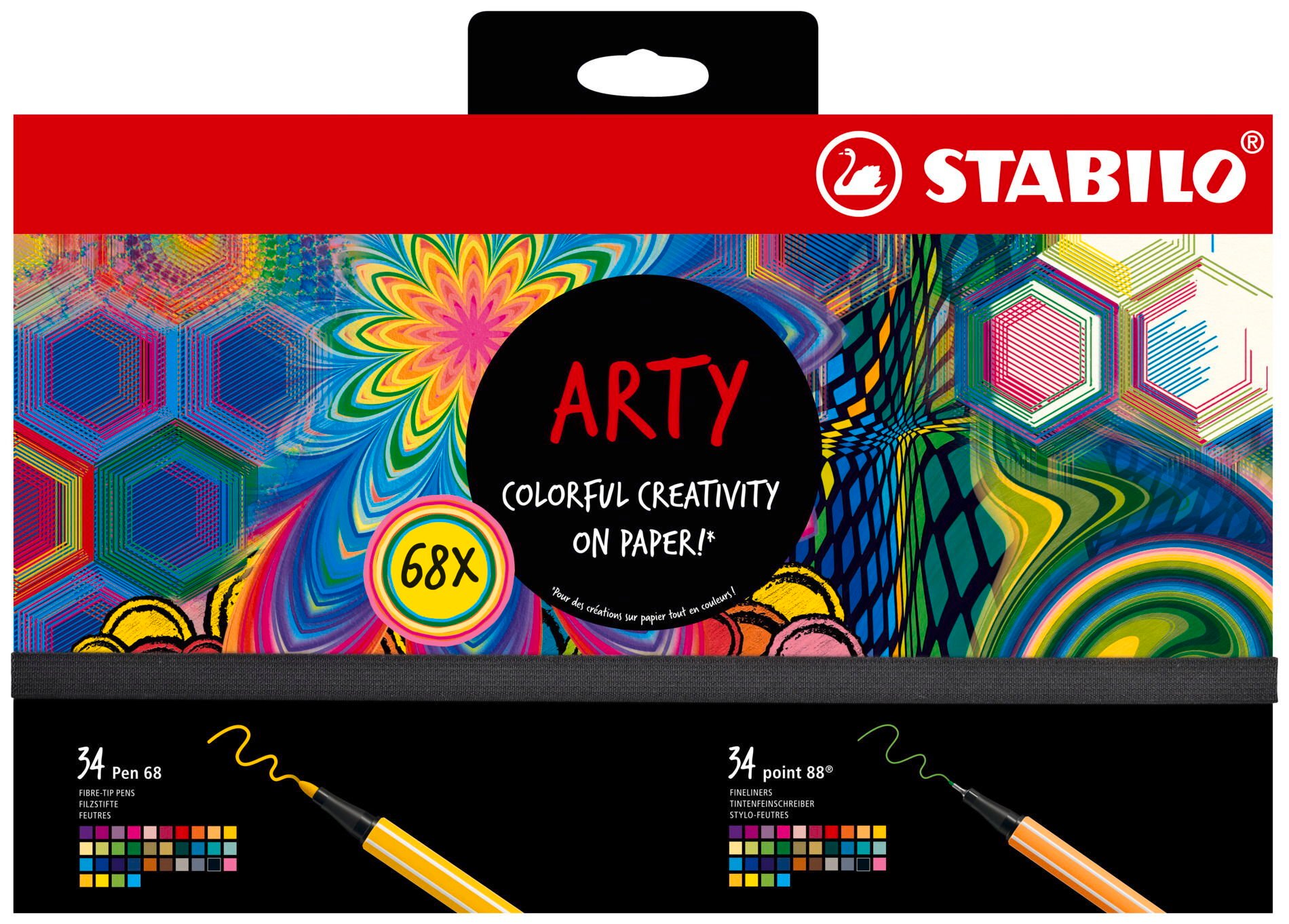 Stabilo - cienkopis 88 i długopis 68 Arty Creative pudełko 68 szt