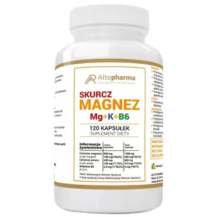 ALTO PHARMA Skurcz Magnez Mg+K+B6 120 Kapsułek - Witaminy i minerały - miniaturka - grafika 1