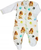 Pajacyki dla niemowląt - PAJAC pajacyk Rozpinany ZDOBIONY Pieski r 62 KLEKLE - miniaturka - grafika 1