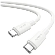 Kable komputerowe i do monitorów - Kabel USB Usams U90 USB-C 1m 60W Fast Charge biały SJ763USB01 - miniaturka - grafika 1