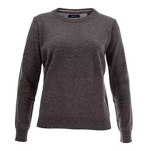 GANT Damski sweter Superfine Lambswool Crew, szary (Dark Grey Melange 92), L - Swetry damskie - miniaturka - grafika 1