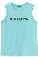 Koszulki i topy damskie - United Colors of Benetton 3I1XCH00S Biustonosz tank top, Turkusowy 18T, El Dziecko, Turkusowy 18t - miniaturka - grafika 1