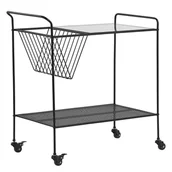 Wózki na żywność - Metalowy Wózek Kuchenny 2-poziomowy Czarny Alamo - miniaturka - grafika 1