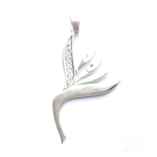 Wisiorek srebrny - Sterlicja biała - Wisiorki - miniaturka - grafika 1