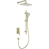 Zestawy prysznicowe - Zestaw prysznicowy podtynkowy KFA ARMATURA Malaga 4529-301-31 Złoto szczotkowane z deszczownicą - miniaturka - grafika 1