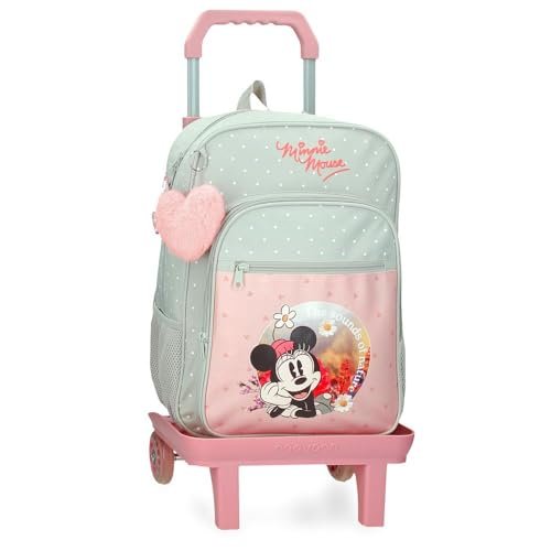 Joumma Disney Minnie Wild Nature Plecak szkolny z wózkiem Zielony 30x38x12 cms Poliester 13,68L, Zielony, plecak szkolny na kółkach