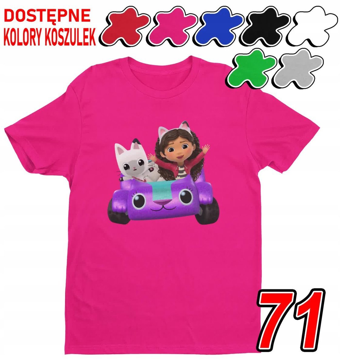 Dziecięca Koszulka Z Nadrukiem Duży Wybór Koci Domek Gabi -L 146-152