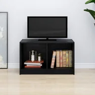 Szafki RTV - Lumarko Szafka pod TV, czarna, 70x33x42 cm, drewno sosnowe - miniaturka - grafika 1