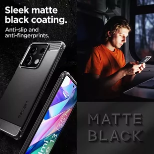Etui Spigen Rugged Armor do Xiaomi Redmi Note 13 5G Matte Black - Pozostałe akcesoria do telefonów - miniaturka - grafika 4
