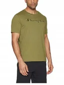 Koszulki męskie - KOSZULKA męska CHAMPION 219870-GS573 t-shirt khaki bawełna XXL - miniaturka - grafika 1