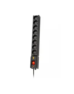 Lestar Listwa przeciwprzepięciowa LXA 816, 3L, 5,0m, czarna - Listwy zasilające - miniaturka - grafika 1
