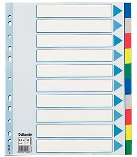 Esselte PRZEKŁADKI A4 MAXI PP KOLOROWE 10 KART - Przekładki do segregatorów - miniaturka - grafika 1