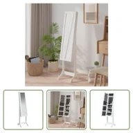 Lustra - The Living Store Lustro stojące białe 34x37x146 cm - miniaturka - grafika 1