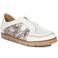 Półbuty damskie - Maciejka Półbuty Damskie Skórzane Białe -39 - miniaturka - grafika 1