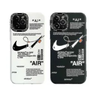 Etui i futerały do telefonów - Conly Dla Iphone 13/12/11 Złamana biel Nike Matowe etui na telefon 13pro / 12pro Czarny + biały - miniaturka - grafika 1