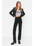 Spodenki damskie - trendyol Dżinsy - Slim fit - w kolorze czarnym - miniaturka - grafika 1