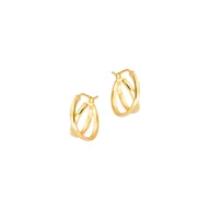 Biżuteria dla dzieci - Srebrne Pozłacane kolczyki 925 Podwójne Przeplatane - miniaturka - grafika 1