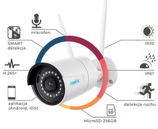 Inteligentna kamera WiFi Reolink RLC-410W AI 4mpx Smart Detekcja Mikrofon MicroSD - Kamery IP - miniaturka - grafika 2