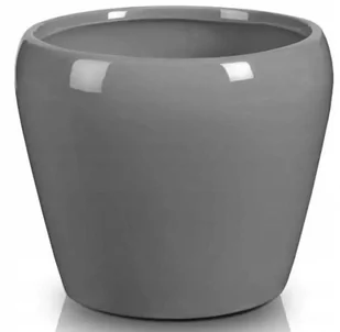 Osłonka Ceramiczna Szara Na Kwiaty 12,5 cm - Donice - miniaturka - grafika 1