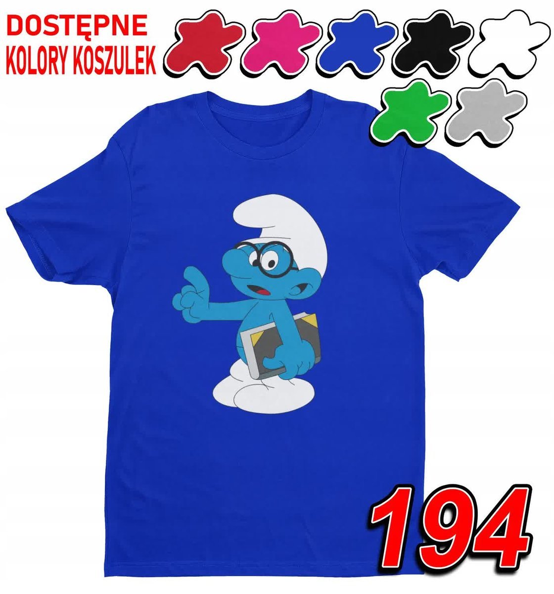 Dziecięca Koszulka T-Shirt Z Nadrukiem Duży Wybór Ważmiak Smerf- L 146-152