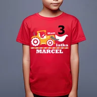Koszulki dla chłopców - Mam trzy latka, traktor - koszulka dziecięca - miniaturka - grafika 1