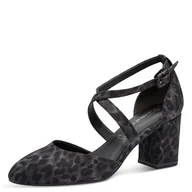 Czółenka - Tamaris Damskie czółenka z paskiem 1-24414-41, Szary leopard, 40 EU - miniaturka - grafika 1