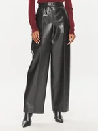 Spodnie damskie - Calvin Klein Spodnie skórzane K20K207083 Czarny Straight Leg - miniaturka - grafika 1