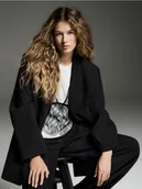 Marynarki i żakiety damskie - Reserved - Marynarka z wiskozą - czarny - miniaturka - grafika 1