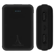 Powerbanki - Zewnętrzna ładowarka powerbanku 10000mAh 2x porty USB Port Micro USB Akashi Black - miniaturka - grafika 1