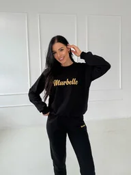 bluza czarna ze złotym haftem - Bluzy damskie - miniaturka - grafika 1