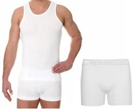 Koszulki męskie - BRUBECK Męska BIELIZNA BEZSZWOWA BIAŁA KOSZULKA i BOKSERKI Męskie -XL - miniaturka - grafika 1