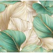 Fototapety - Fototapeta Liście Glamour Abstrakcja 250x175 cm Tapeta Do Sypialni Salonu Kuchni Na Flizelinie - miniaturka - grafika 1