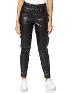 Spodnie damskie - Taifun Damskie spodnie do biegania ze sztucznej skóry, spodnie wypoczynkowe, krótkie, jednokolorowe, lekko skrócone nogawki, długość 7/8, czarny, 42 - miniaturka - grafika 1