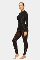 Bielizna sportowa damska - Komplet bielizny termoaktywnej damskiej Alpinus Lillehammer Set AO11568 czarno-pomarańczowy - miniaturka - grafika 1