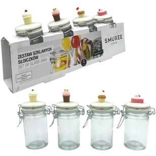 Smukee Home Zestaw Szklanych Pojemników Słoików Słoiczków 60ml 4szt - Pojemniki kuchenne - miniaturka - grafika 1