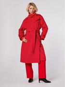 Płaszcze damskie - Simple Płaszcz przejściowy PLD502-04 Czerwony Relaxed Fit - miniaturka - grafika 1