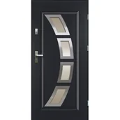 Drzwi zewnętrzne - Drzwi zewnętrzne HERMES stopsol inox antracyt 90 prawe RADEX - miniaturka - grafika 1