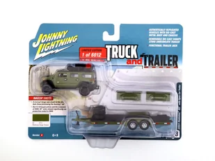 JOHNNY LIGHTNING 2004 Hummer H2 & Open Car Trailer Medium Sage Green - Samochody i pojazdy dla dzieci JOHNNY LIGHTNING 2004 Hummer H2 & Open Car Trailer Medium Sage Green - Samochody i pojazdy dla dzieci - miniaturka - grafika 1
