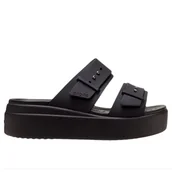 Klapki i japonki damskie - Klapki Crocs Brooklyn Buckle 207431-001 - czarne - miniaturka - grafika 1