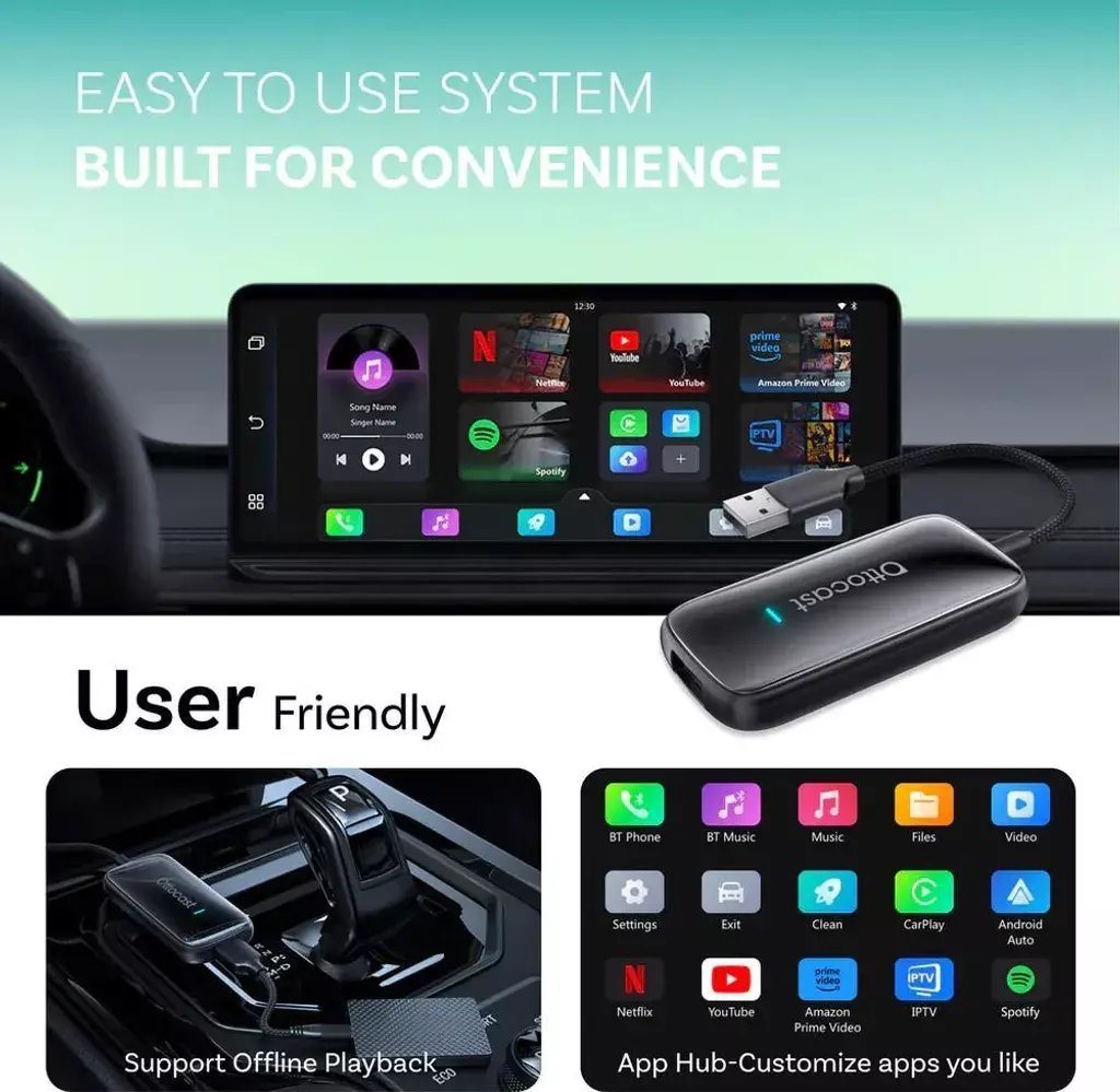Ottocast Adapter Samochodowy Play2Video Ultra Carplay/Android Auto All-in-1