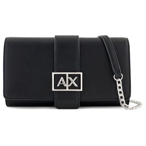 Armani Exchange Women's Jodie Wallet on Chain, czarny, czarny, jeden rozmiar