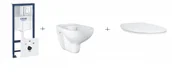 Miski WC - GROHE 38827000+39427000+39492000 Rapid SL 5w1 - stelaż + wsporniki + FRESH + mata + przycisk CHROM + Miska + Deska standardowa - miniaturka - grafika 1