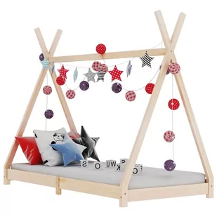 vidaXL Rama łóżka dziecięcego, lite drewno sosnowe, 70 x 140 cm vidaXL - Łóżka dla dzieci i młodzieży - miniaturka - grafika 1