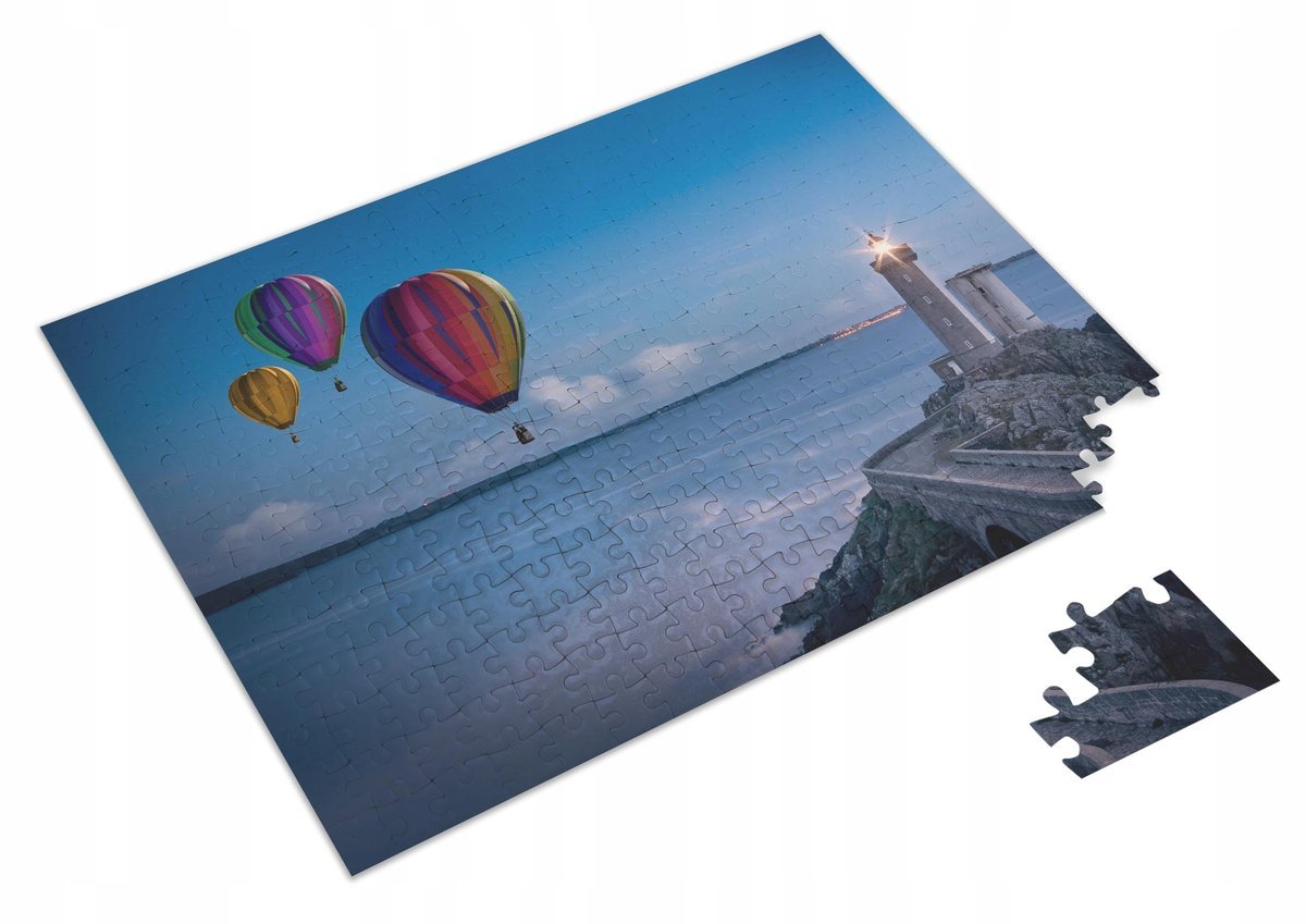 Puzzle Plaża Morze Ocean Balony Widok + Imię pudełko A3 252 el.