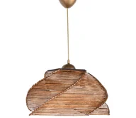 Lampy sufitowe - Żyrandol na lince PENTAGONE 1xE27/60W/230V brązowy - miniaturka - grafika 1